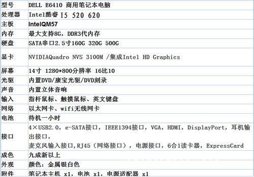 关于戴尔E6430S配置的信息