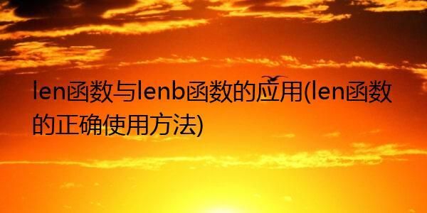 lenb函数的用法？lenb函数