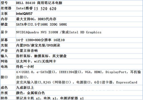 关于戴尔e6430最高配置的信息