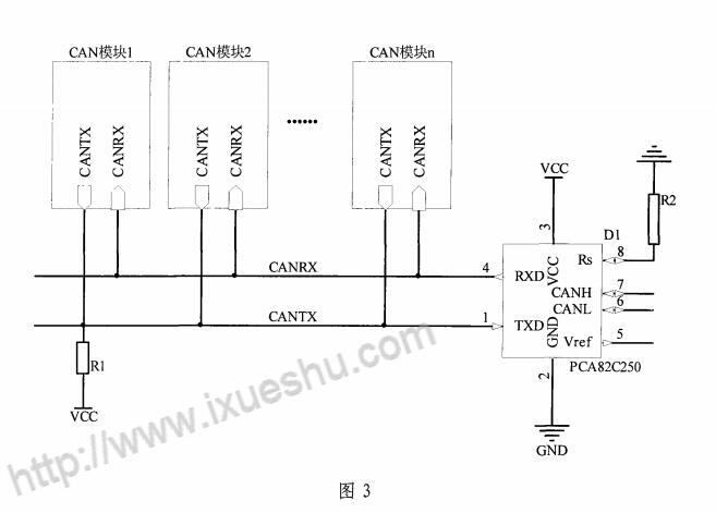 can数据传输网络系统电路图（简述can数据传输原理）