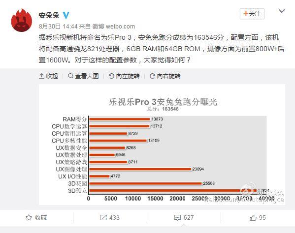 乐视pro3跑分新高的简单介绍