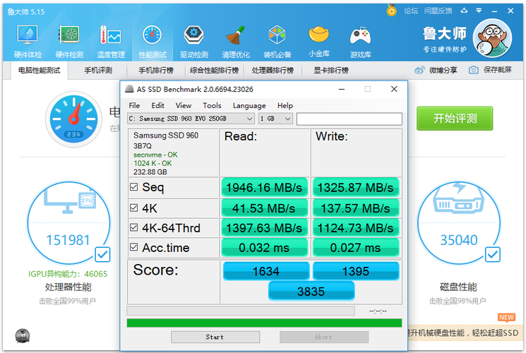 960evo跑分低的简单介绍