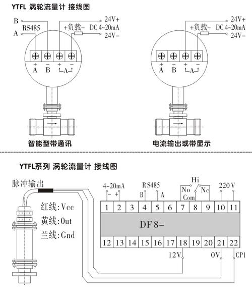 流量计有线传输接线图（流量计的连接方式）