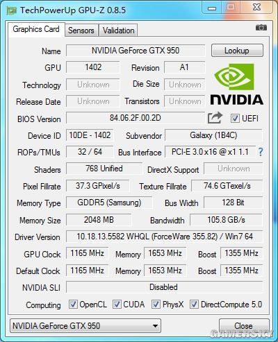 包含影驰gtx950gamer跑分的词条