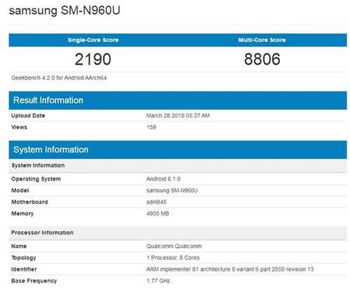 关于三星960跑分的信息