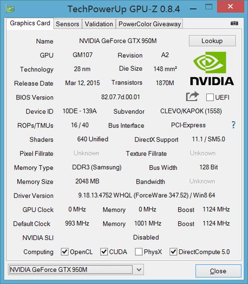 英伟达950m跑分的简单介绍