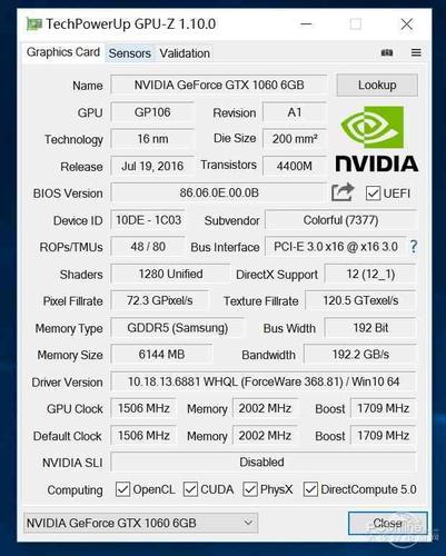 包含gtx1060超频跑分的词条