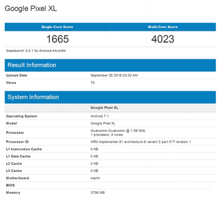 关于谷歌pixel4xl跑分的信息