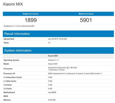 关于小米min2跑分的信息