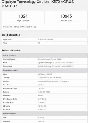 关于3900xt跑分低的信息