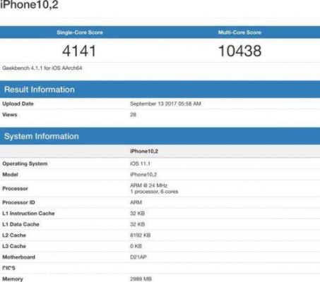 苹果a10处理器跑分的简单介绍
