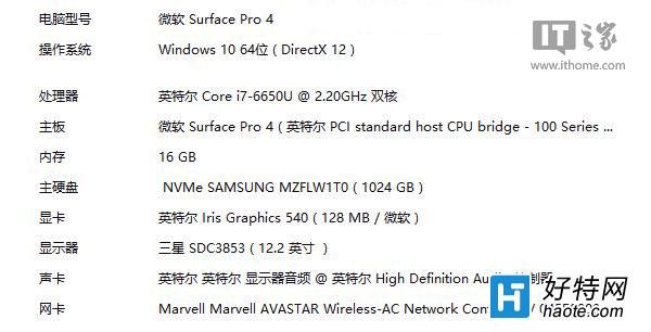 关于surfacepro4评测跑分的信息-图2